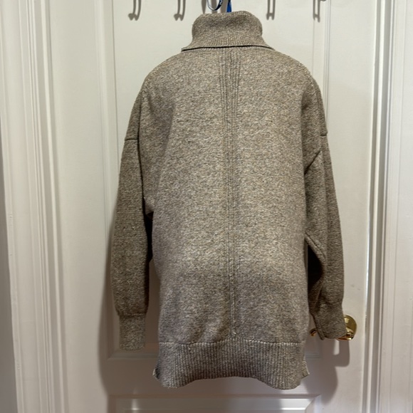 H&M Brown Melange Oversized Drop Shoulder Turtleneck Sweater Tunic S Small $70 - Picture 5 of 7